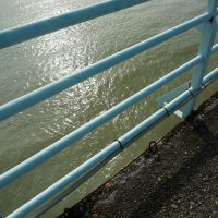 河西橋から紀ノ川の水面を見下ろす