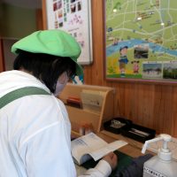 道の駅でスタンプを押す