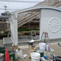 駅舎整備中(2025年4月)